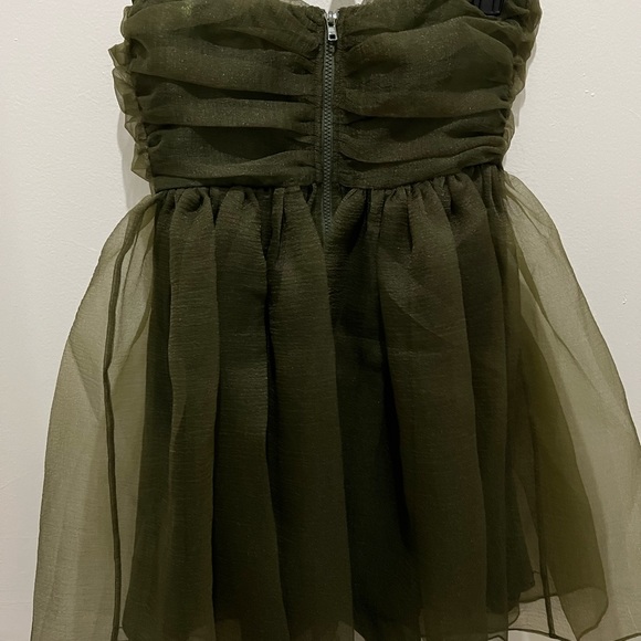 NWT Valeria Organza Dress - Olive Green - Picture 7 of 7